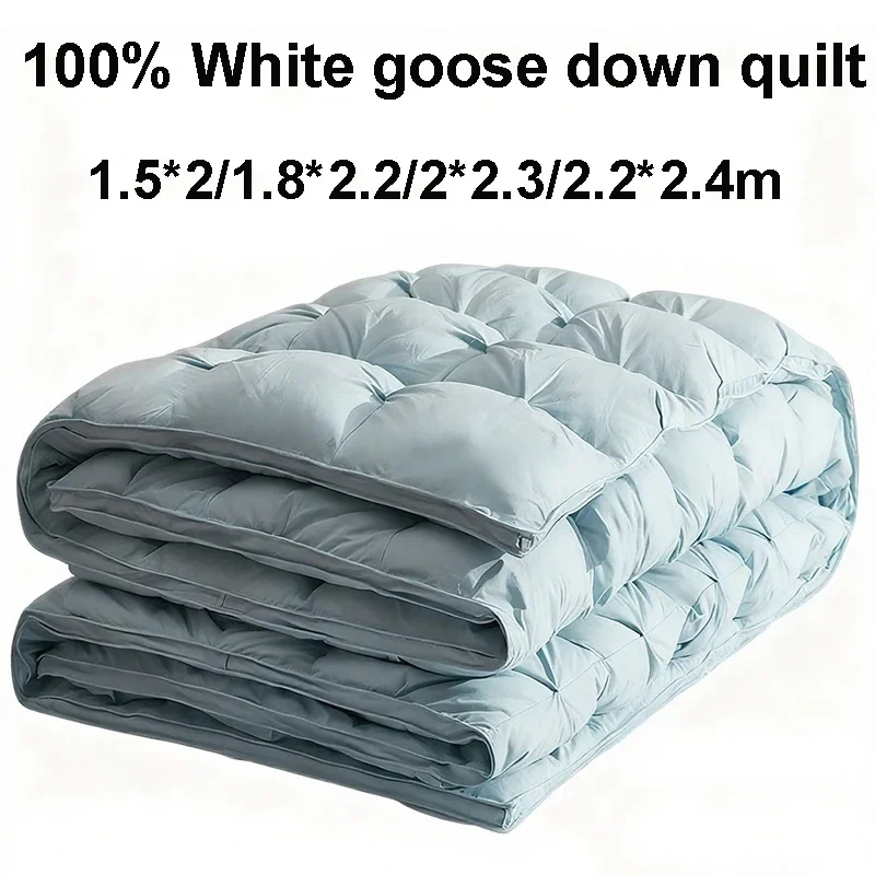 100% White Goose Down Duvet Thick Winter Comforter Four Seasons Quilt King Size Quilt Hotel Camping 1.5*2/1.8*2.2/2*2.3/2.2*2.4m