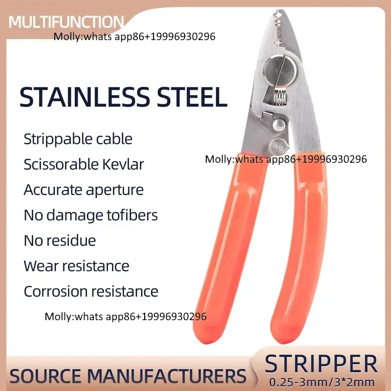 Professional 4-Port Fiber Optic Cable Stripper High-Efficiency Multi-Hole Stripping Pliers for Network Cabling Data Centers