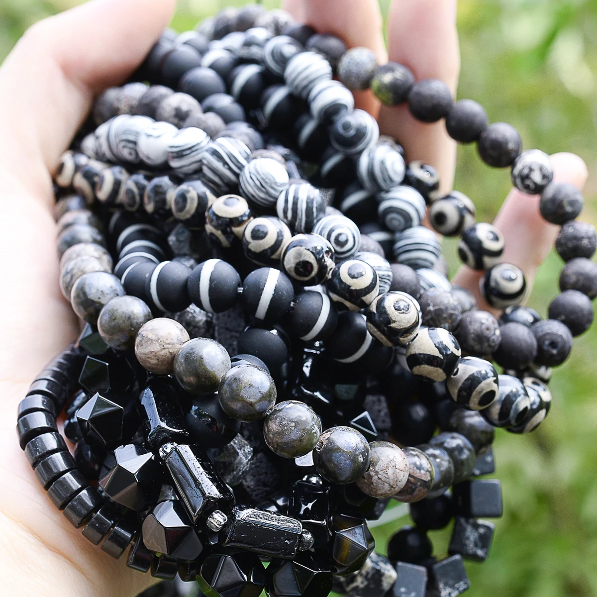 Wholesale Natural Stone Beads Tiger Eye Tourmaline Agates Jaspers Lava Hematites Bead for Jewelry Making Diy Bracelet 4-12mm