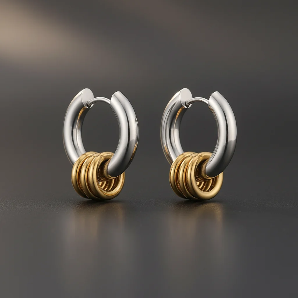 18K Gold Plated Stainless Steel Earrings For Women Vintage Design Lightweight Comfortable