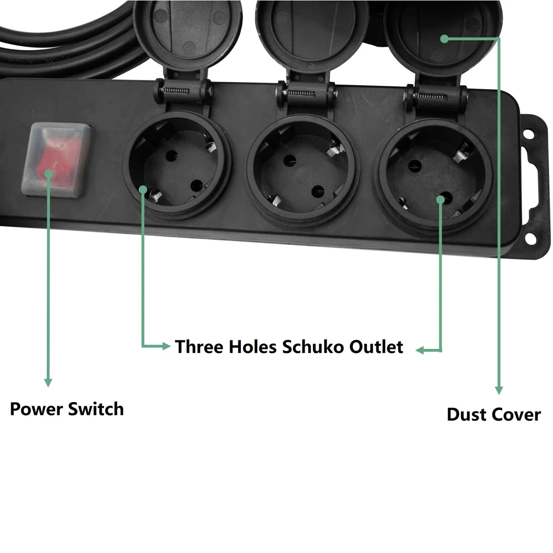 Type 2 V2L Electric Car Discharge Adapter with Three Holes EU Sockets 5M Travel Outdoor Power Station for IEC 62196 Mennekes EVS