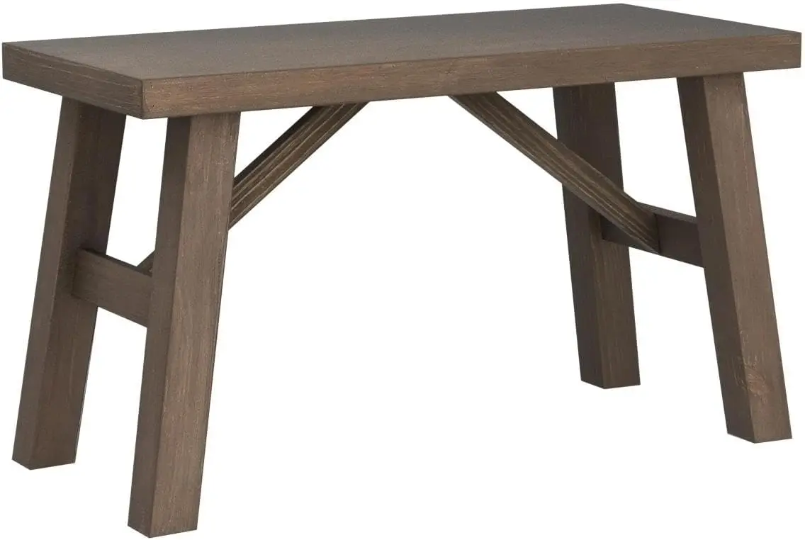 30" Rustic Solid Wood Bench, Farmhouse Entryway Seat for Living Dining Room, Handcrafted Natural Finish