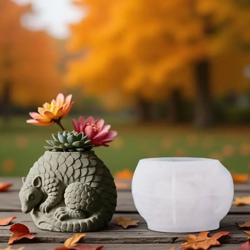  Reusable Pangolin Flowerpot Silicone Mold Jewelry Holder Crafting Supplies