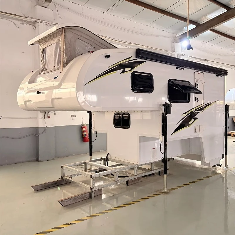 Pickup Truck Camper Overland Camper Fiberglass Hard Shell Large Interior Space Electric Support Legs