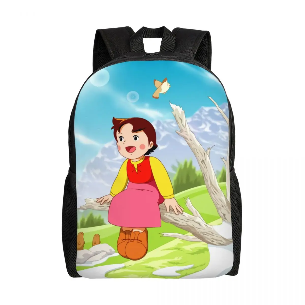 Heidi On The Tree Backpacks for Women Men College School Student Bookbag 15 Inch Laptop Anime Cartoon Alps Mountain Girl Bags