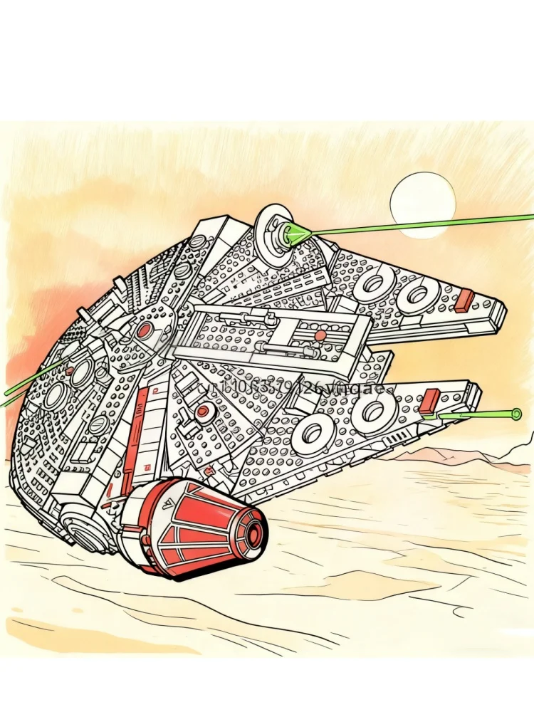 

1579 pieces, rebuilding the Galaxy Dark Falcon, creative movie series, DIY, building block assembly, Christmas children's toys