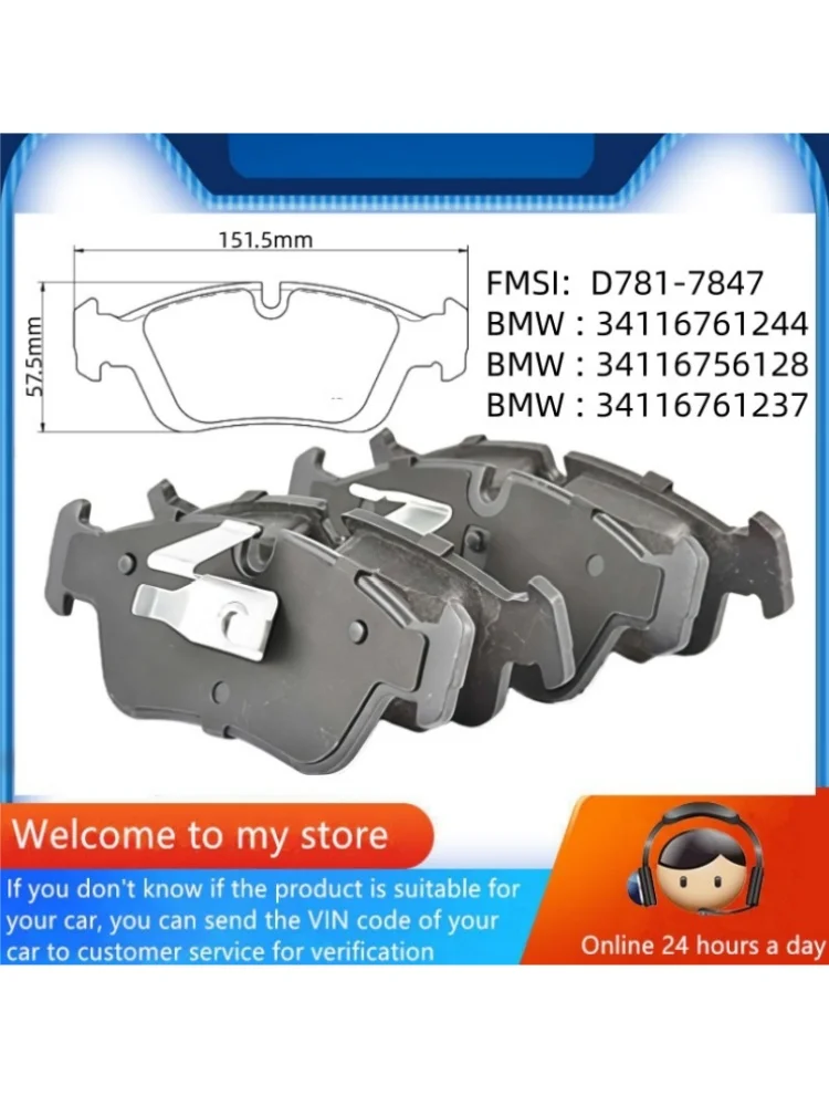 For BMW 323Ci 323i 323is 325Ci 325i 325is 325xi (E36 E46) Front Brake Pads 34116756128 34116761237 34116761242/Auto Parts -60004