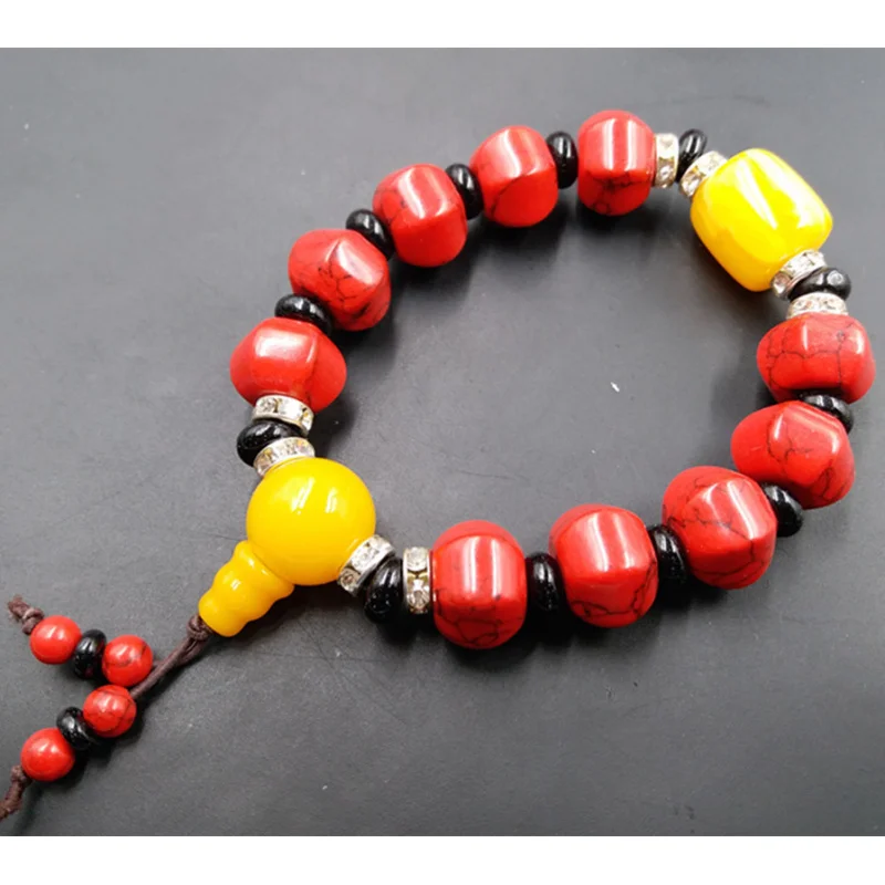 

Imitation Red Green Turquoise Ethnic Style Bracelet Unisex Accessories