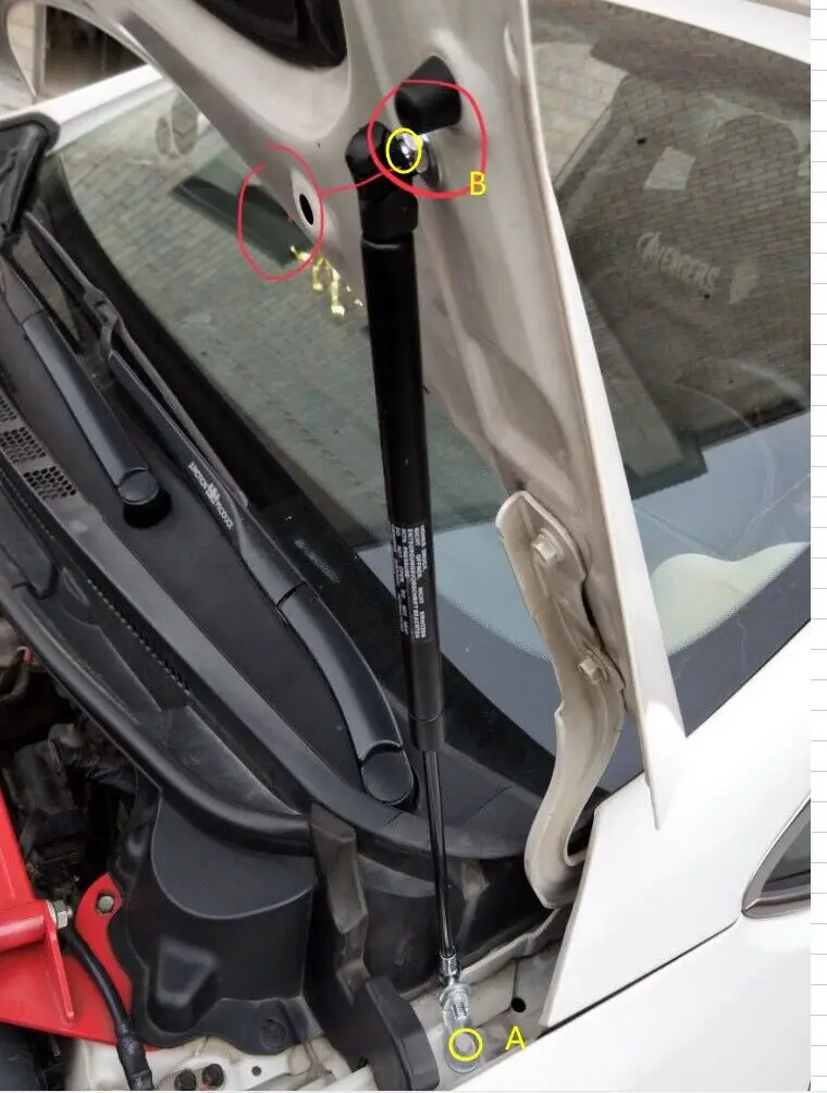Amortyzatory gazowe maski przedniej Kia Forte YD 2013-2018 Kia Cerato Kia K3, pręty podnoszące, wsporniki, amortyzatory.