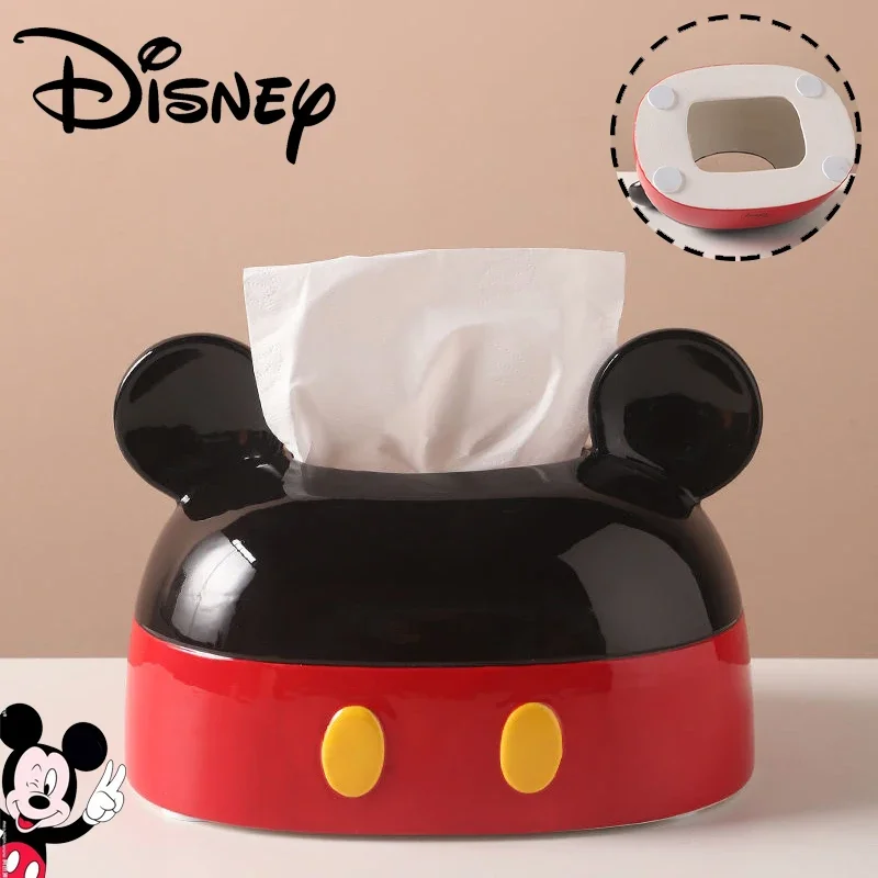 Disney Mickey Tissue Box Creative Kitchen Napkin Storage Box Anime Paper Container Fashion Desktop Ornament Toilet Paper Holder