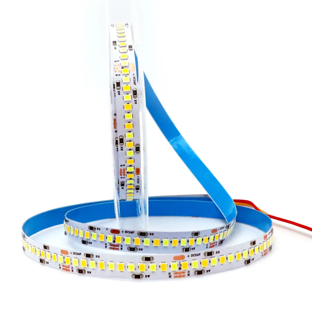 5V 12V 24V 2835 CCT LED Strip Dual Color Warm White +Cool White 3000K-6000K LED Tape 120 180 240LED/M led flexible light strip