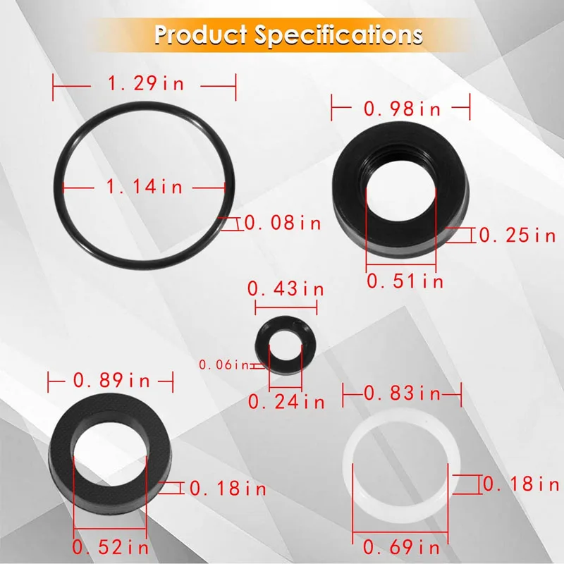 34262 Seal Kit for Cat Pump 66DX 6DX Pressure Washer Pump Replacement Used for 6DX35G1I 6DX40G1I 66DX30G1I 66DX35G1I 66DX40G1I