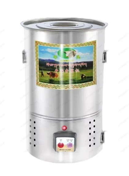 Separador de Leite Totalmente Automático - Tambor de Aço Inoxidável de Grande Capacidade para Manteiga Caseira, Ghee e Leite Desnatado