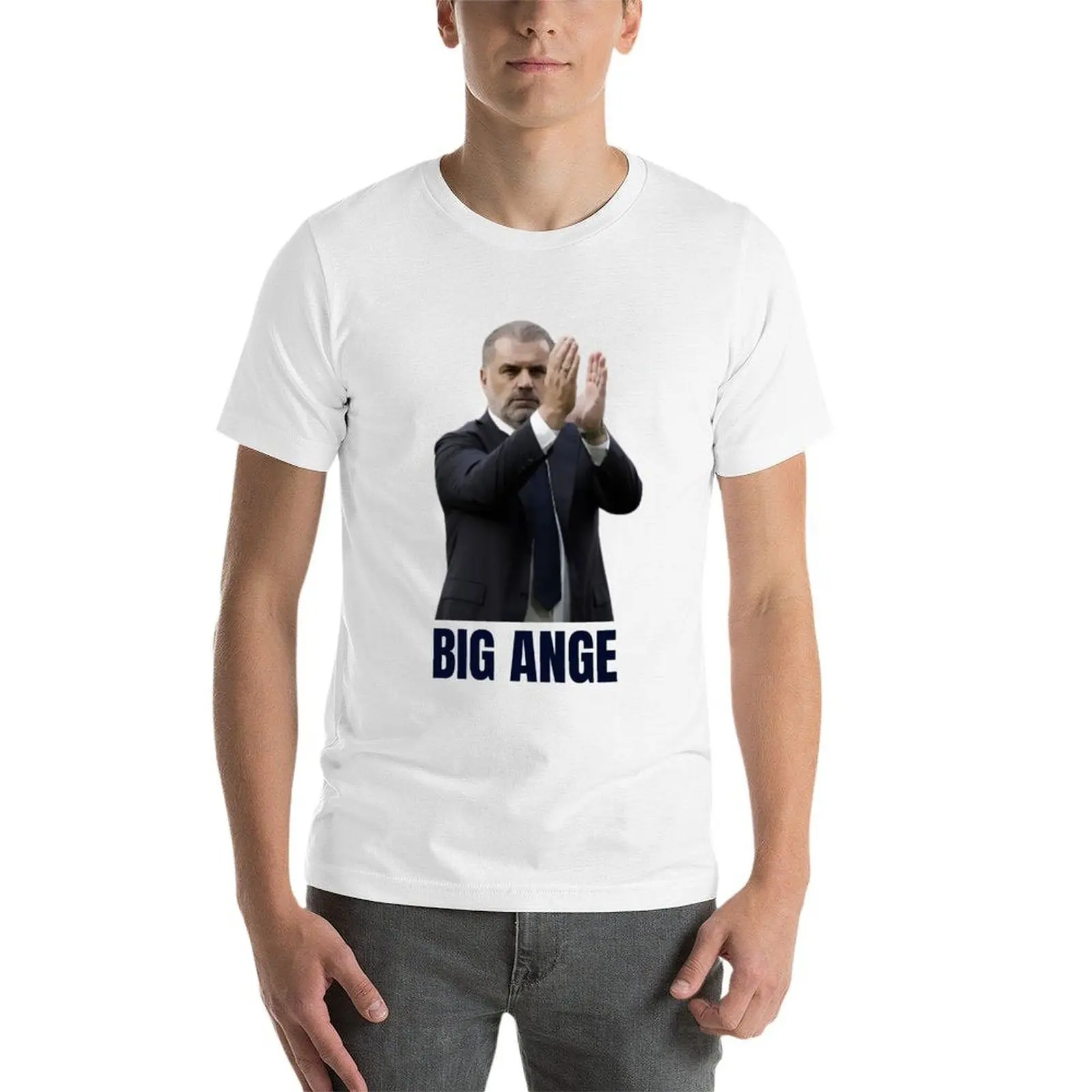 تي شيرت Big Ange Postecoglou تي شيرت رجالي من القطن الثقيل تي شيرت قطني #4
