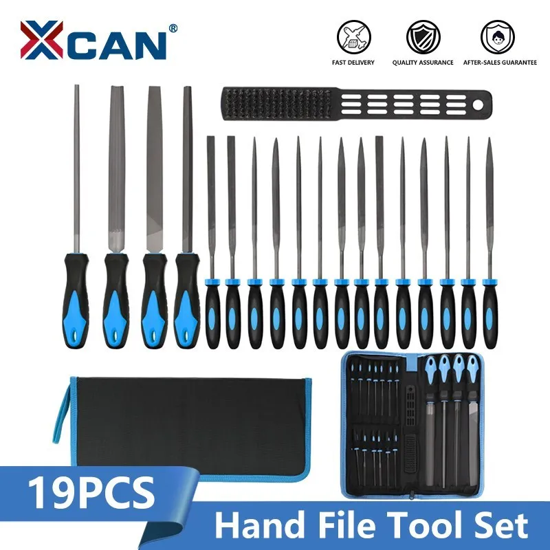 XCAN Mini Metal Rasp Needle Files Set 19pcs Hand Files for Metal Glass Jewelry Wood Carving Craft Tool DIY Hand Tools