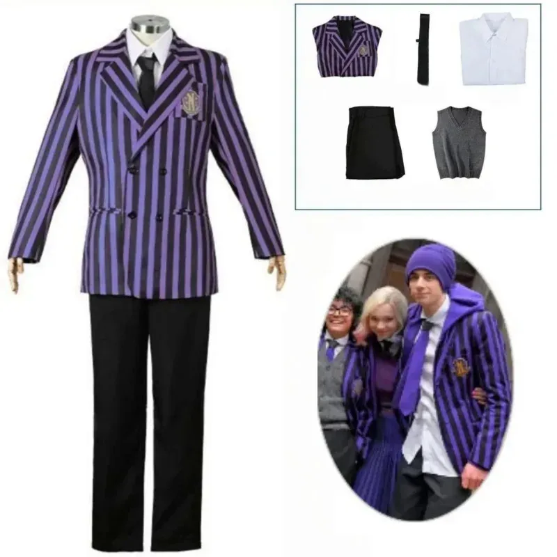 جديد 2025 زي مدرسي للطلاب الذكور مجموعة كاملة الأسرة أكاديمية نيفرمور تأثيري حلي قميص السراويل البدلة ☆ ★ ☆ ★ كيو أوم [8