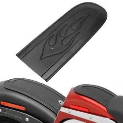 Motorcycle Rear Flame Stitch Leather Rear Fender Bib Leather pad For Harley Dyna Fat Bob Wide Glide Fat Bob 2006-2017