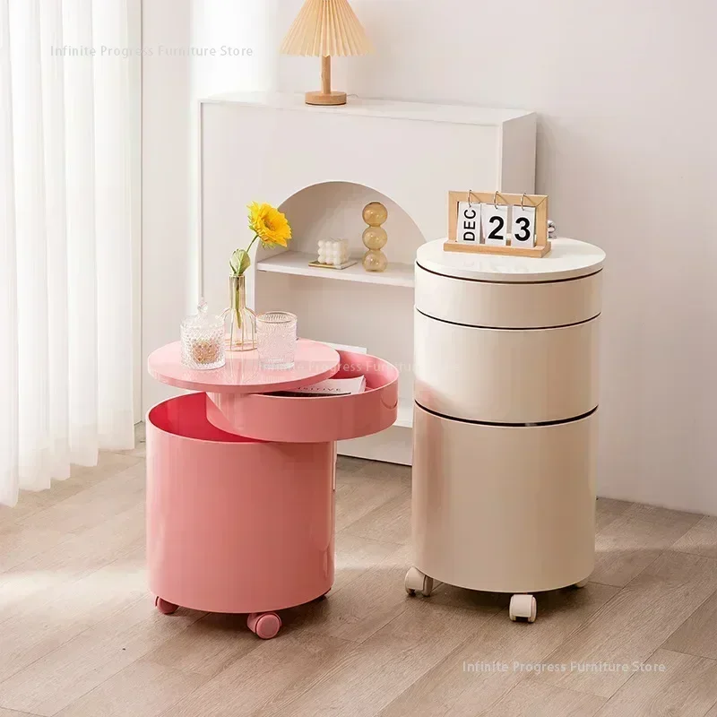 Nordic Simple Designer Side Cabinet Bedroom Study Dining Room Revolving Storage Side Table Medieval Bedside Table Home Furniture