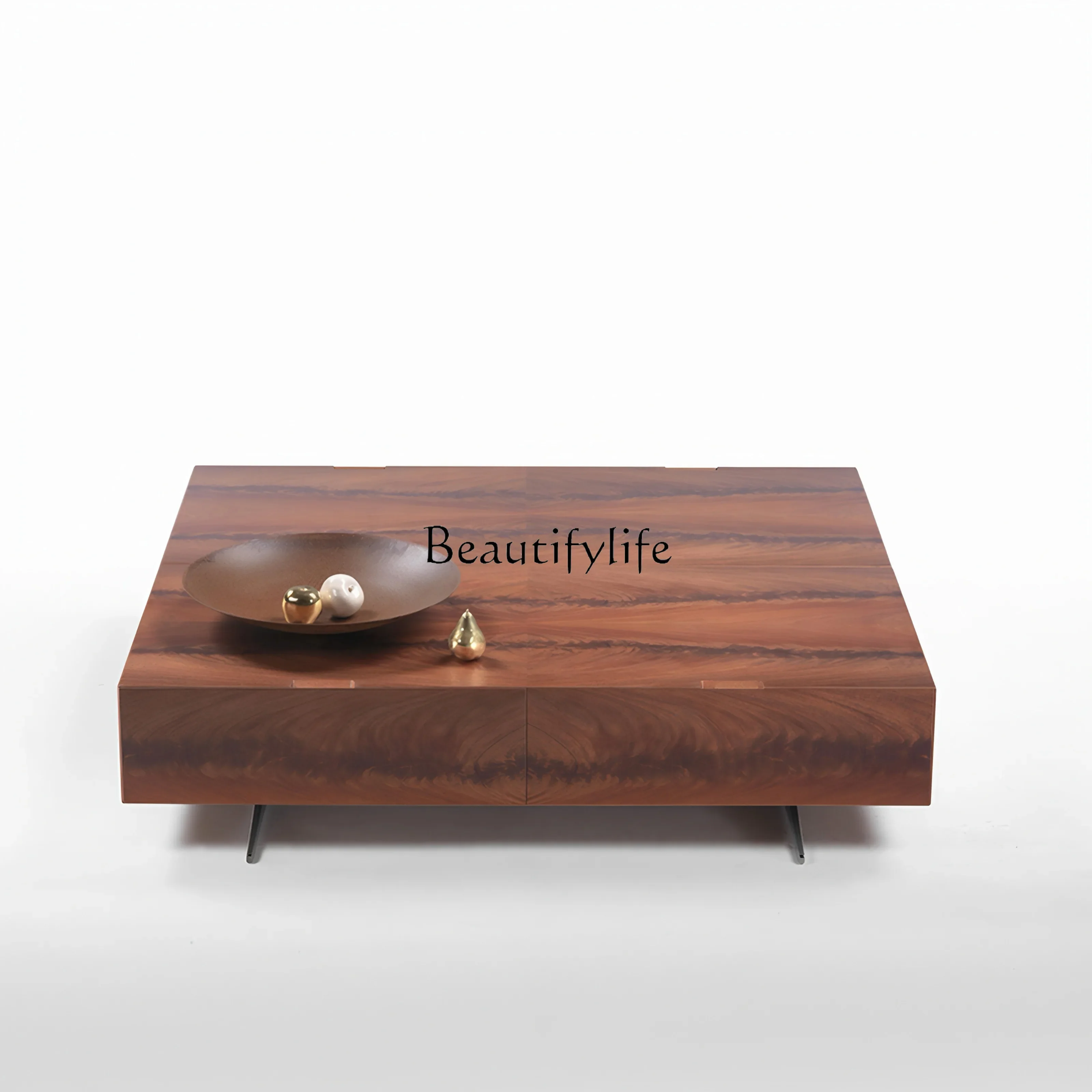 

01Nordic style walnut coffee table simple modern light luxury small apartment living room tea table