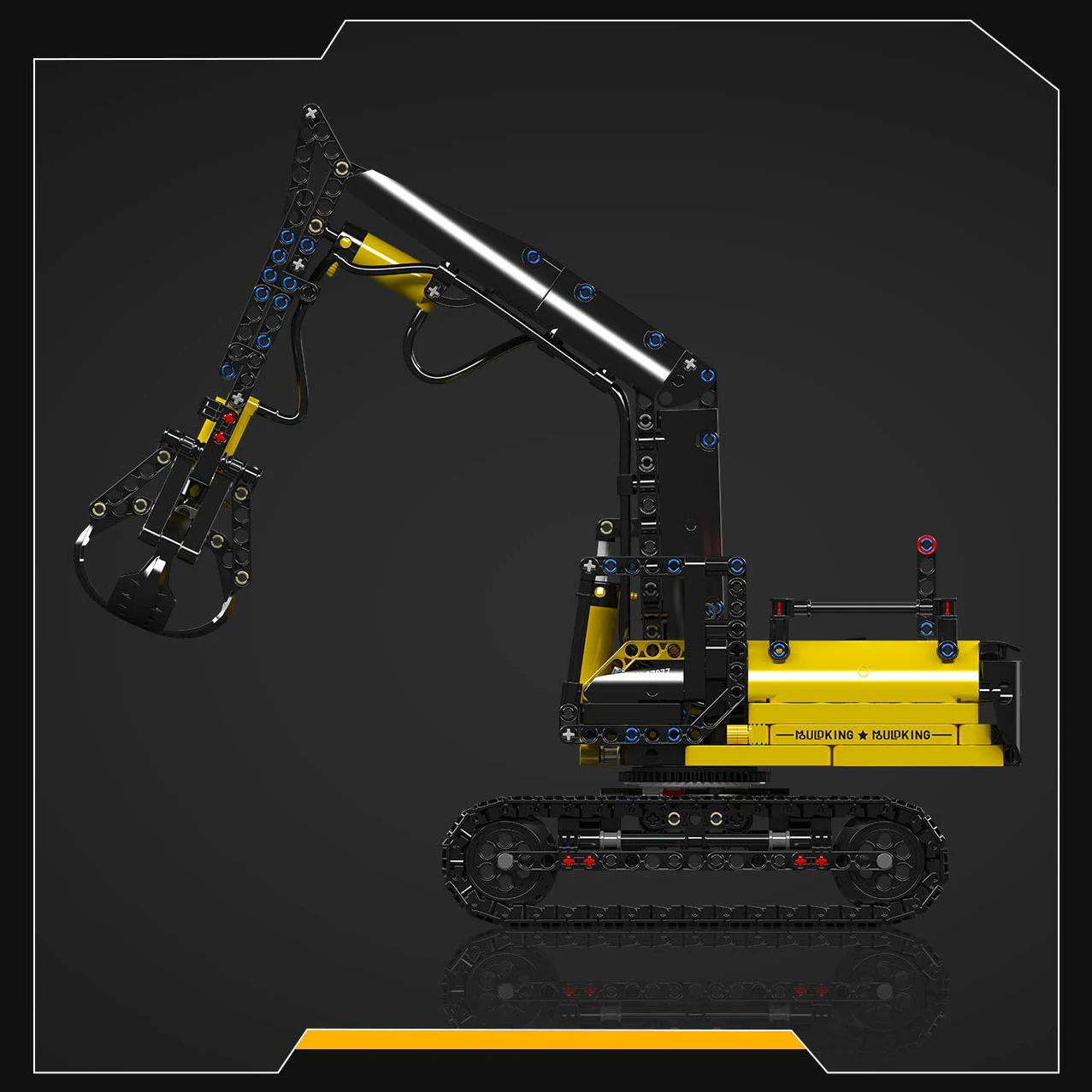 866 STKS Techniek Serie 17077 Hydraulische Houtlader Model Bouwstenen Log Grijper Rupsvoertuig Bakstenen Jongens Speelgoed Geschenken