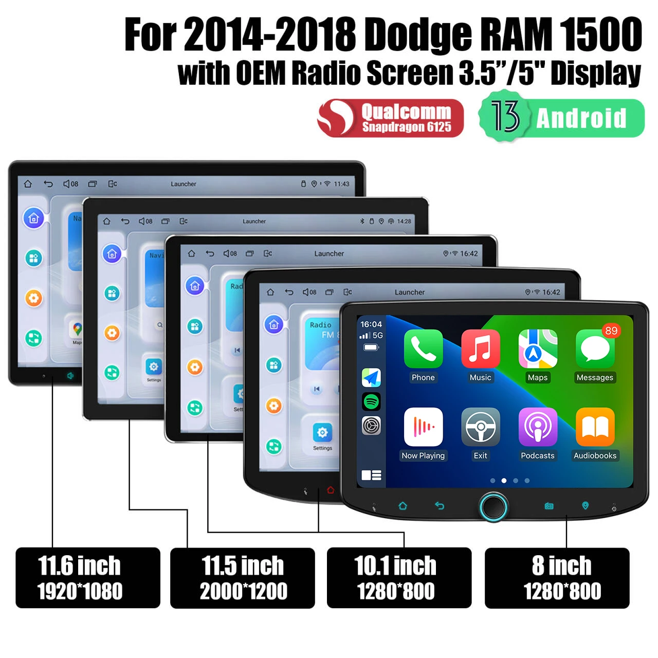 

JOYING 4 Sizes Are Available Car Stereo Radio for Dodge RAM 1500 2014-2018 Replaces OEM 3.5"/5"Screen With Modern Large Display