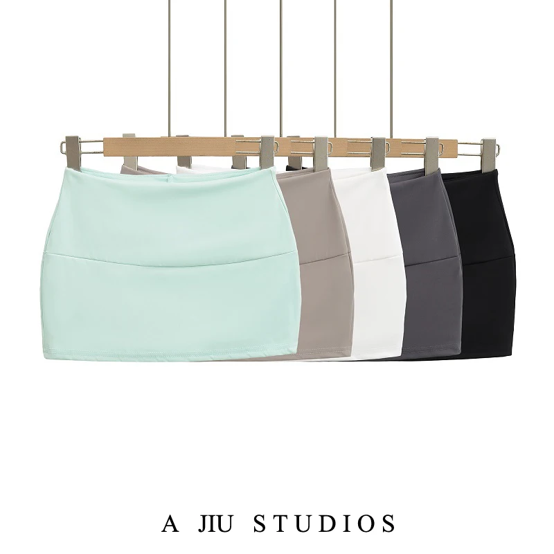 American Sle Fitn ort Skirt Women's Low Waist Yoga Sportswear Qui Dry Butt Covering Skirt Street Sle Summer Faion