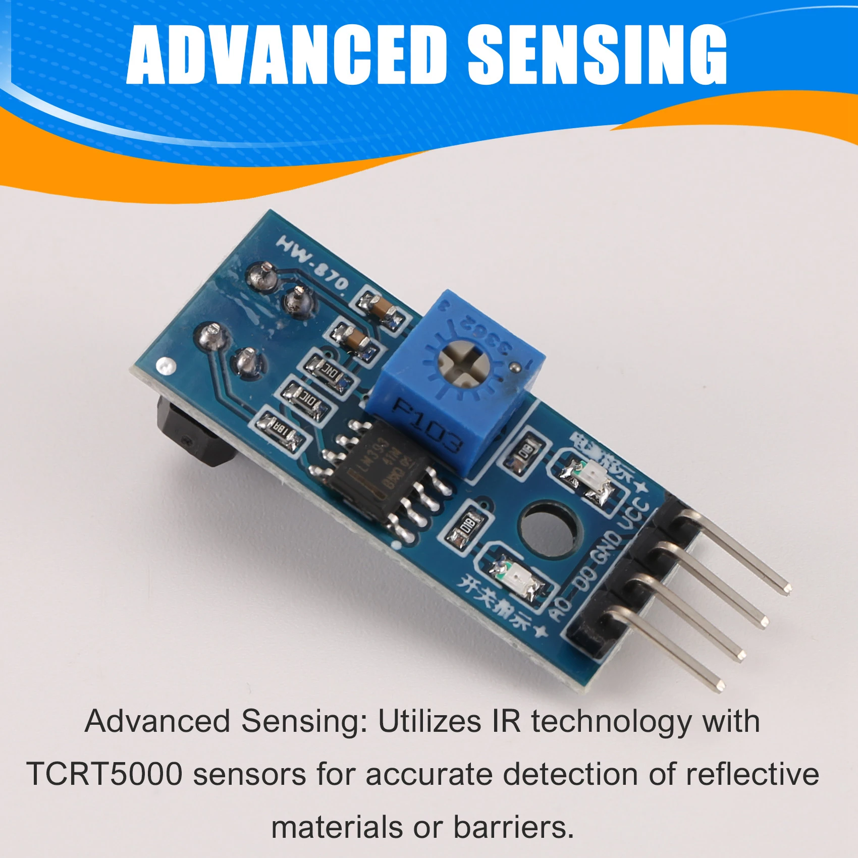 A46U 8Pcs TCRT5000 Infrared Reflective Sensor IR Photoelectric Switch Barrier Line Track Module for Smart Car Robot