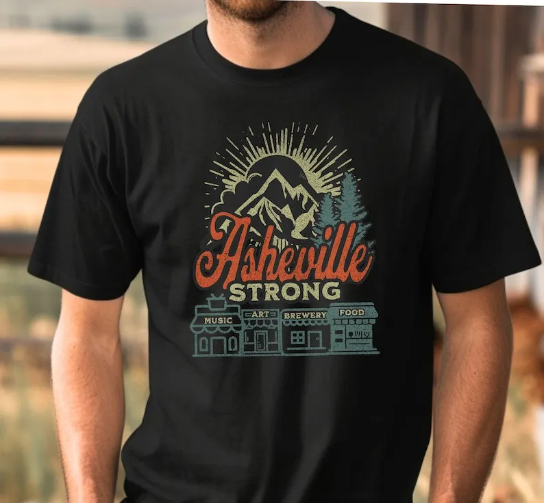 Unisex Asheville Strong, Mountains with Culture, Fundraiser to support Asheville post Hurricane Helene
