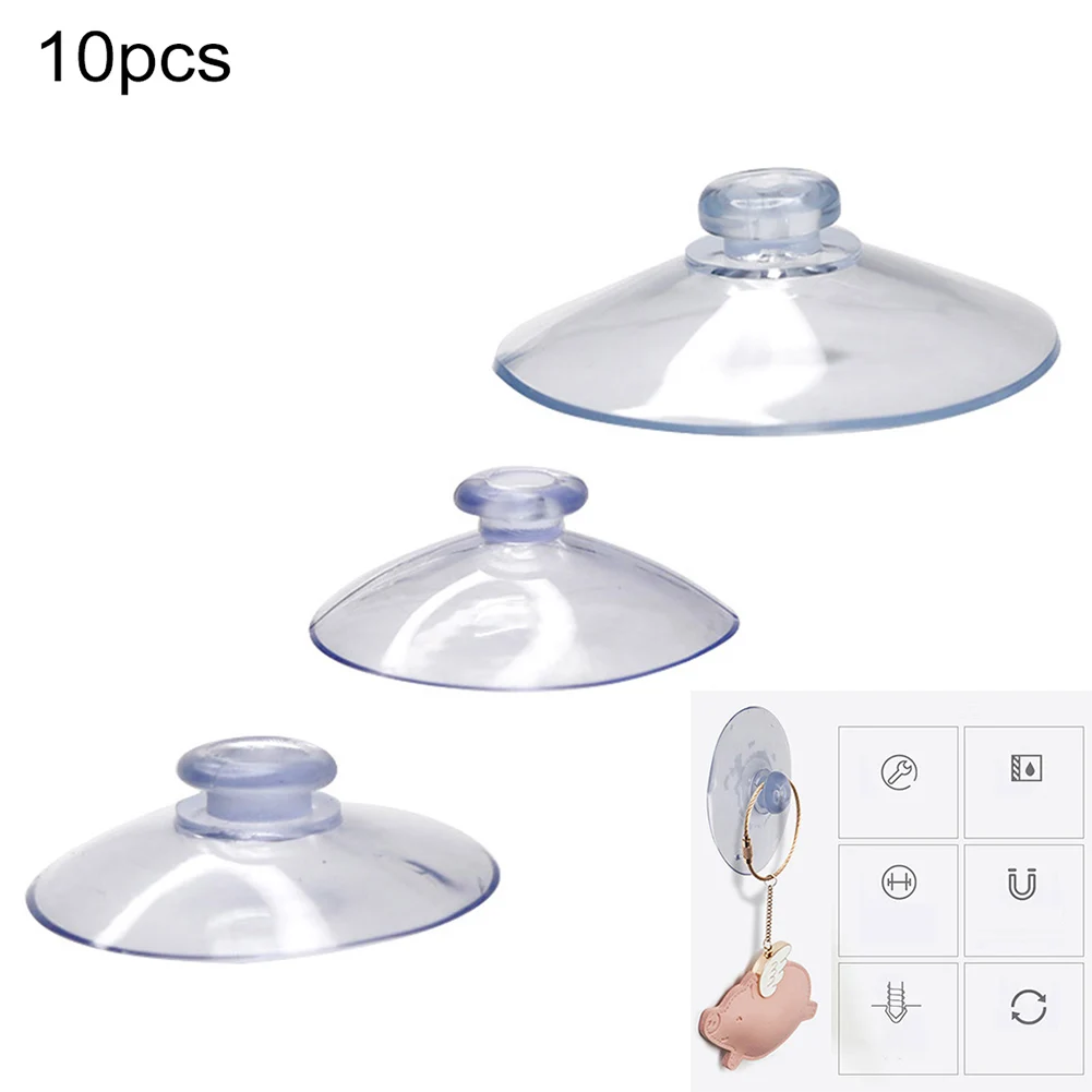 10 pezzi ventose in PVC trasparente ganci per cappelli per asciugamani appendiabiti per ganci da parete a battente in vetro per cucina e bagno