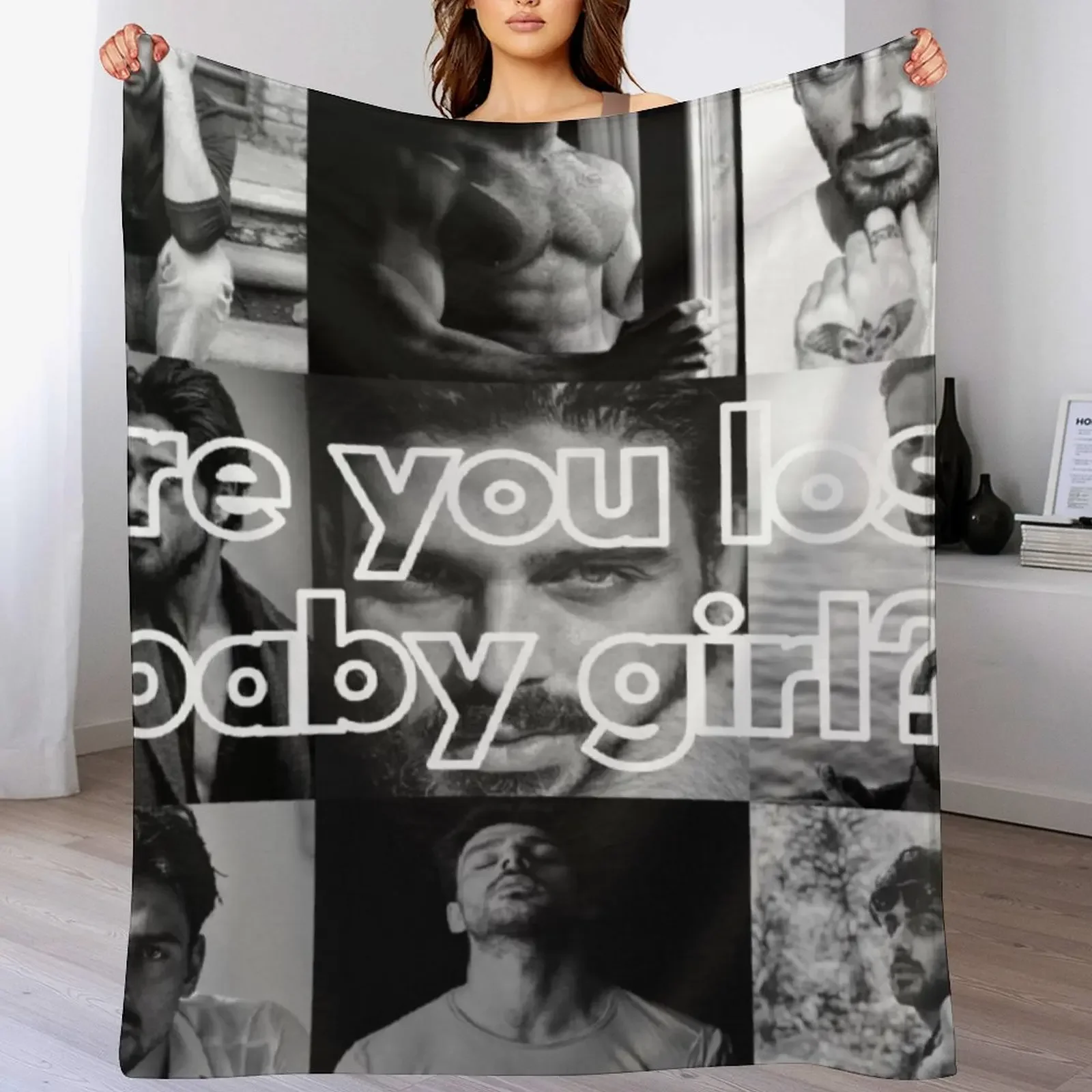 Michele Morrone, Are You Lost Baby Girl? Throw Blanket Decorative Throw Quilt Furrys Blankets