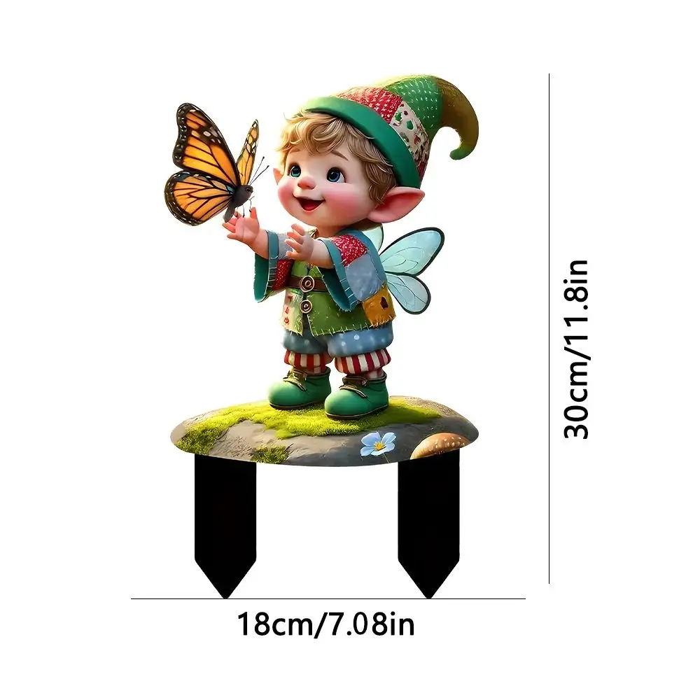 الاكريليك الصبي فراشة الأرض بطاقة الإدراج لطيف الإبداعية حديقة الطابق المقابس متعددة الوظائف الكرتون الصبي تمثال النحت