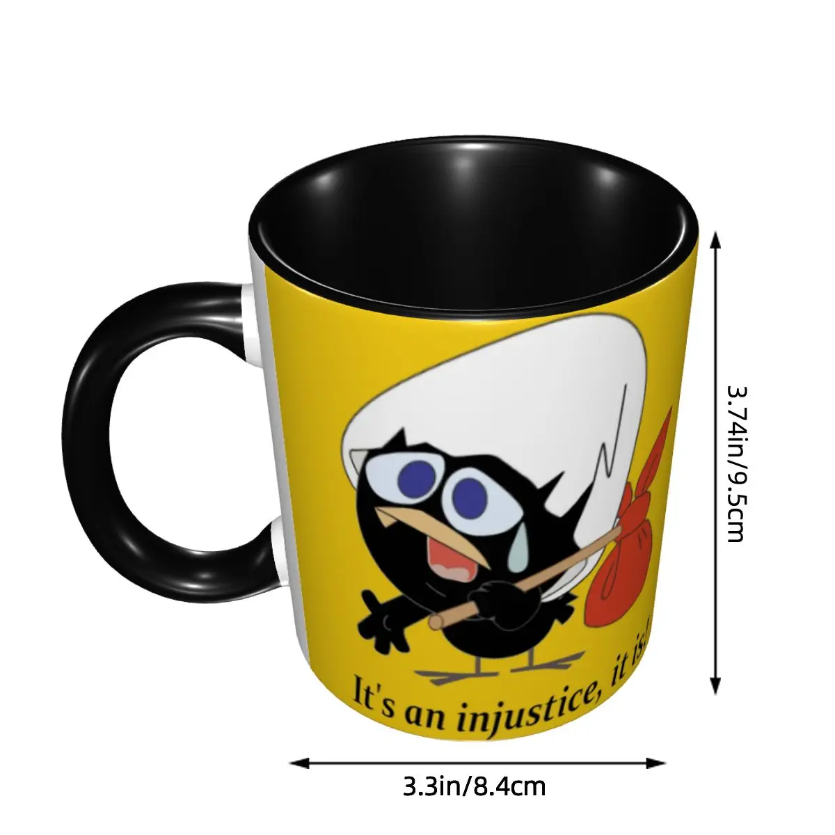 Calimero Comic Mug Customized Cute Black Chicken Cartoon Ceramic Coffee Mug Creative Present