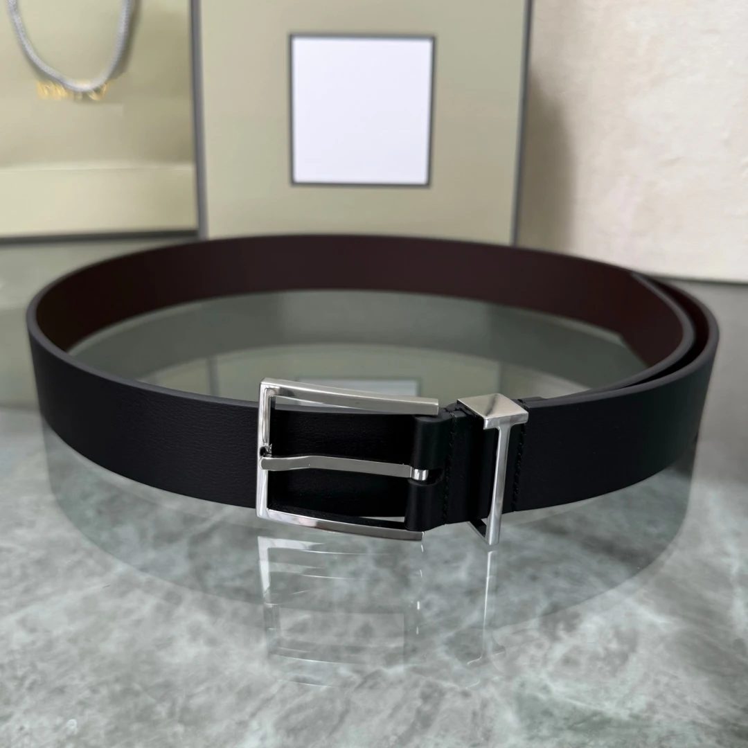 Fashion Belts Business 2026 Top Luxury Designer Brand T Buckle Belt Men High Quality Genuine Real Leather Jeans Waistband 3.5cm