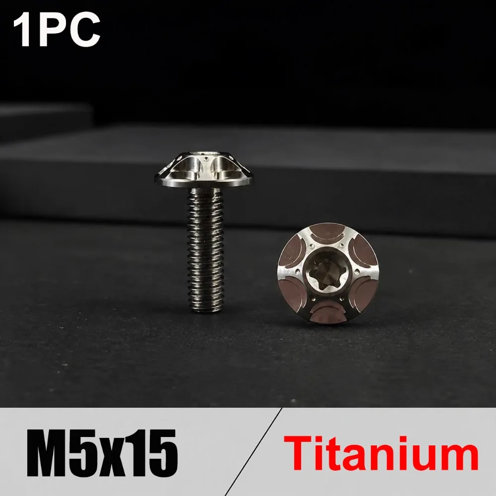 Durable Titanium Titanium Bolts M5/M6 x15mm Inner Plum Shape Decorative Bolts Multi Color Motorcycle Screw