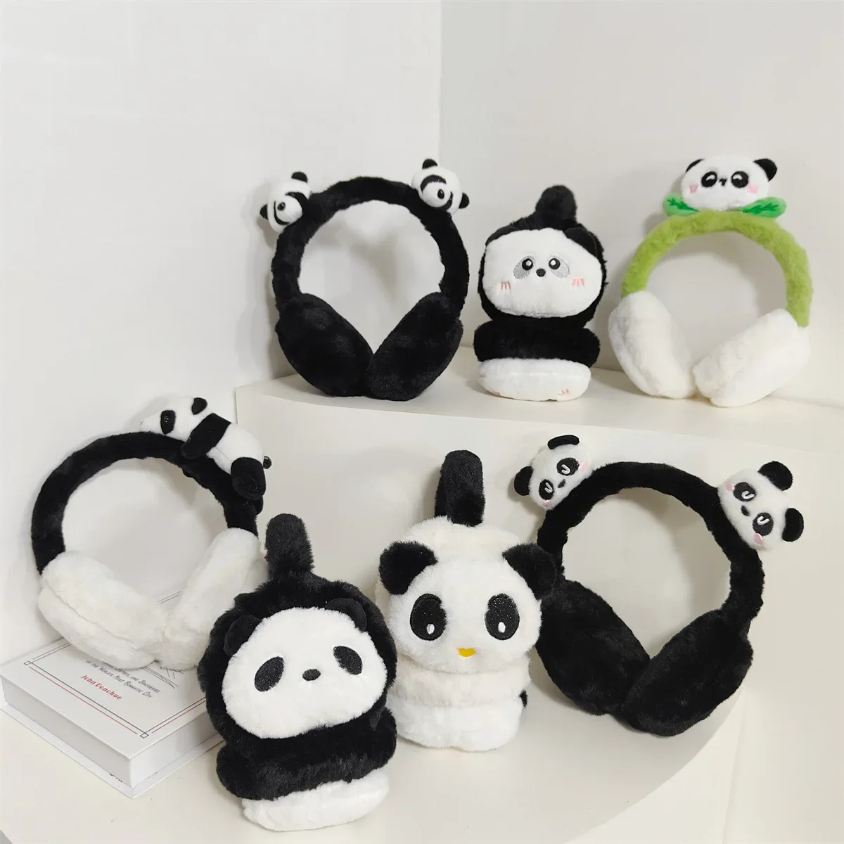 Cute Panda Theme Plush EarMuffs for Kids Girls Ear Warmer Ear for Winter Children Student Warm Tool