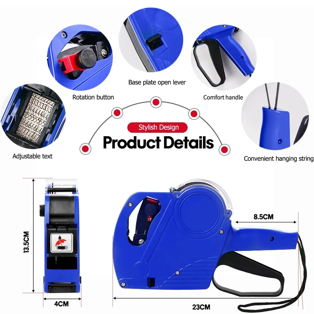 MX5500 8-position Price Tag Printer, Price Tag Printer Kit, Includes 5000 Labels and 3 Ink Cartridges, Label Printer, Label Gun