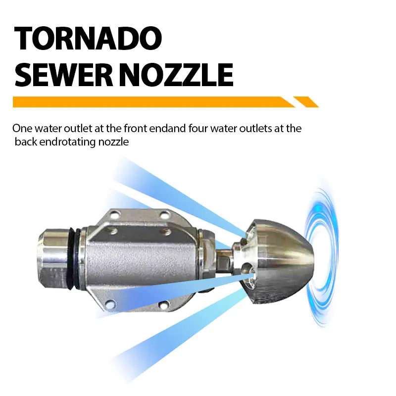

150-300 BarUltra-high Pressure Sewer Pipe Cleaning Jetting Rotary Nozzle High-pressure Cleaning Vehicle Dredging Pipeline Nozzle