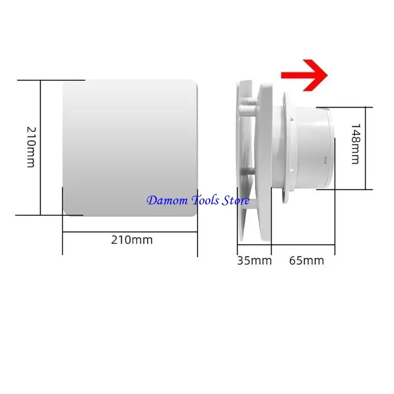 

57BE 6Inch Exhaust Fan with Remote Controls Low Noise Ventilation Fan Kitchen Window Airflows Air Cleaning Fan Enduring