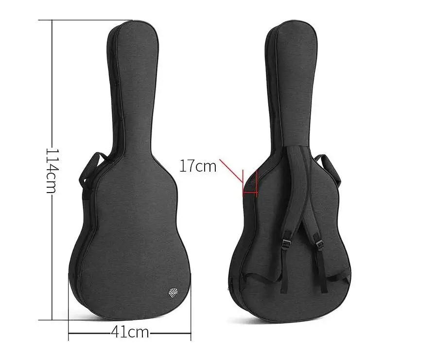 40/41 Inch Acoustic Folk Guitar Bag Backpack Double Straps Oxford Waterproof Guitar Hard Carry Case Gig Bag Cover