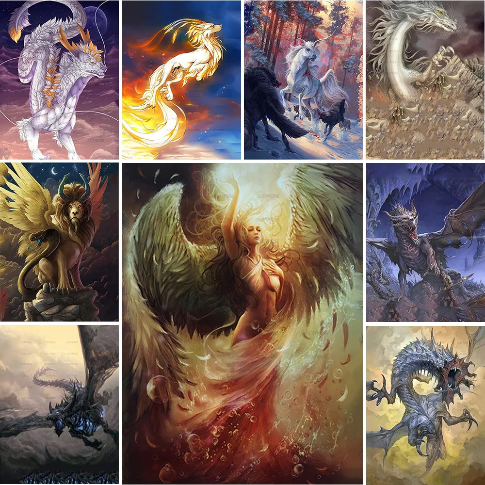 Meian 11/14CT вышивка животных Дракон Fantsy наборы для вышивки крестиком DMC с принтом холст DIY Ручная работа украшение для дома