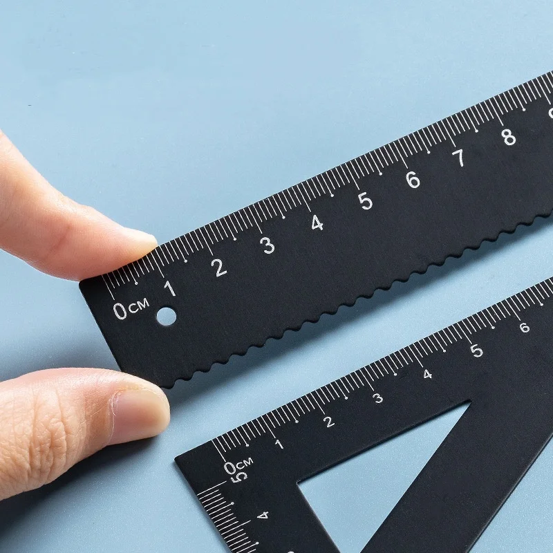 4pcs Metal Ruler Set - 6 Colors Maths and Drawing Tools, Drafting Rulers for Students and Designers