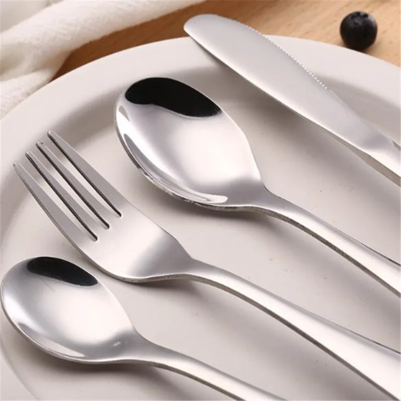 Cartoon Bear Spoon Fork Knife Cutlery Set for Kids Travel Portable Cute 304 Stainless Steel Kitchen Dinnerware Set Tableware