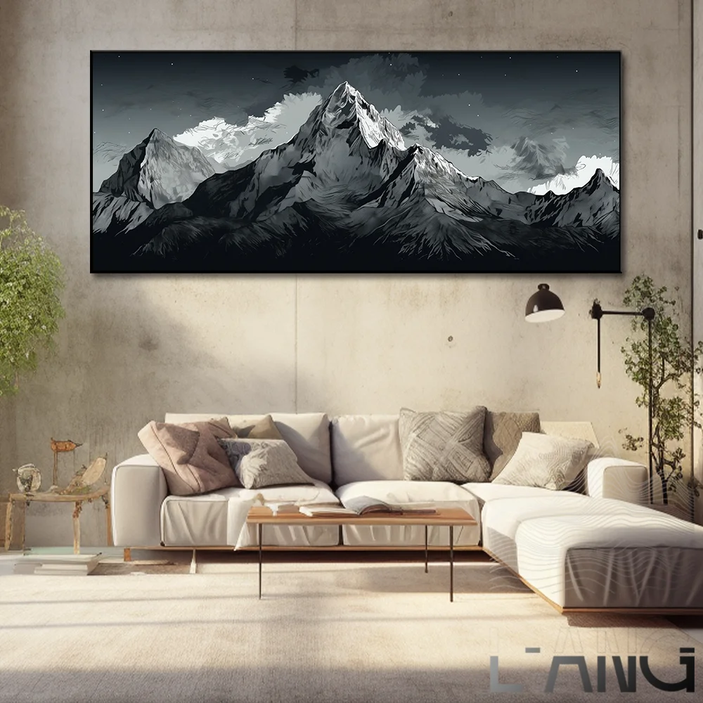 

Volcano Snow Mountain Peak Village Vista Photography art canvas printed poster Living room Bedroom wall decoration painting