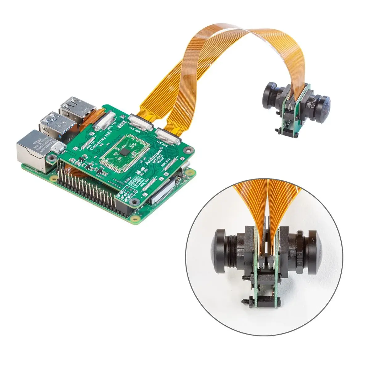مجموعة كاميرا ستيريو متزامنة بدقة 8 ميجابكسل من Arducam لـ Raspberry Pi مع عدسة عين السمكة