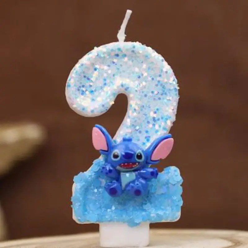

Disney Anime Lilo & Stitch 0-9 Number Candle Cute 3D Stitch Cartoon Character Party Cake Plug-in Birthday Cake Decoration Gift