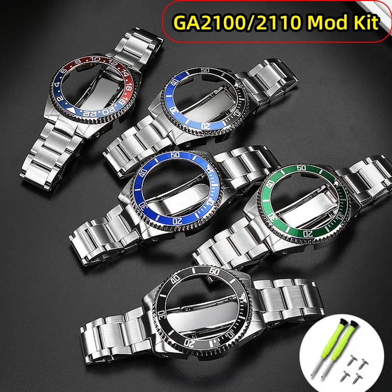 

GA2100 case strap bracelet for Casio G-SHOCK GA-2100/2110 mod kit retrofit Rolex Water Ghost stainless steel retrofit steel case