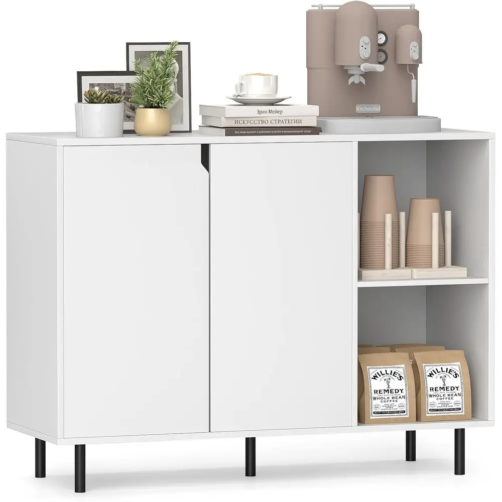 42” Sideoard uet Cainet, ern Kitcen StoraCainet wit2 Do& Adjustale Sees, Anti-Toppling Kit, Coee ar or Kitcen, Entryway