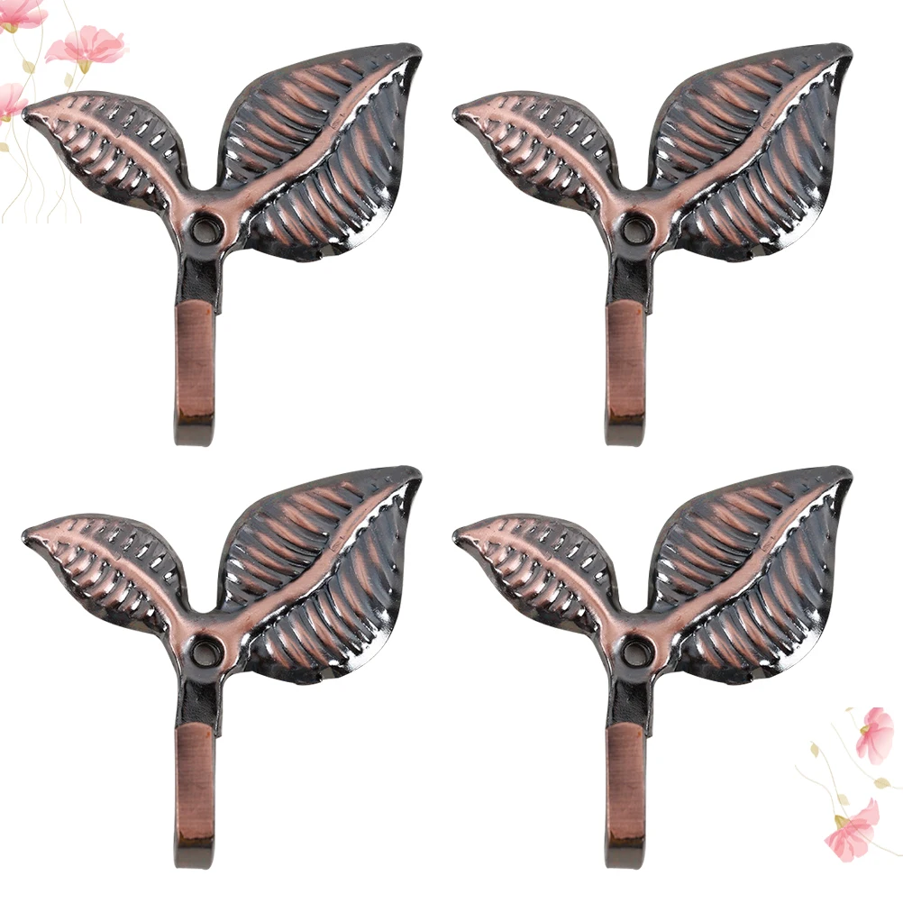

4Pcs Leaf Curtain Hook Elegant Metal Wall Holder Classic European Style Curtain Accessories for Home Bedroom Living Room Decor