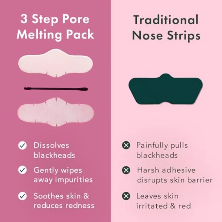 مزيل الرؤوس السوداء معجزة التصحيح ذوبان حزمة شرائط الأنف لتنظيف المسام والرؤوس السوداء ورقة مهدئة 3 خطوات عدة Sebum Rem