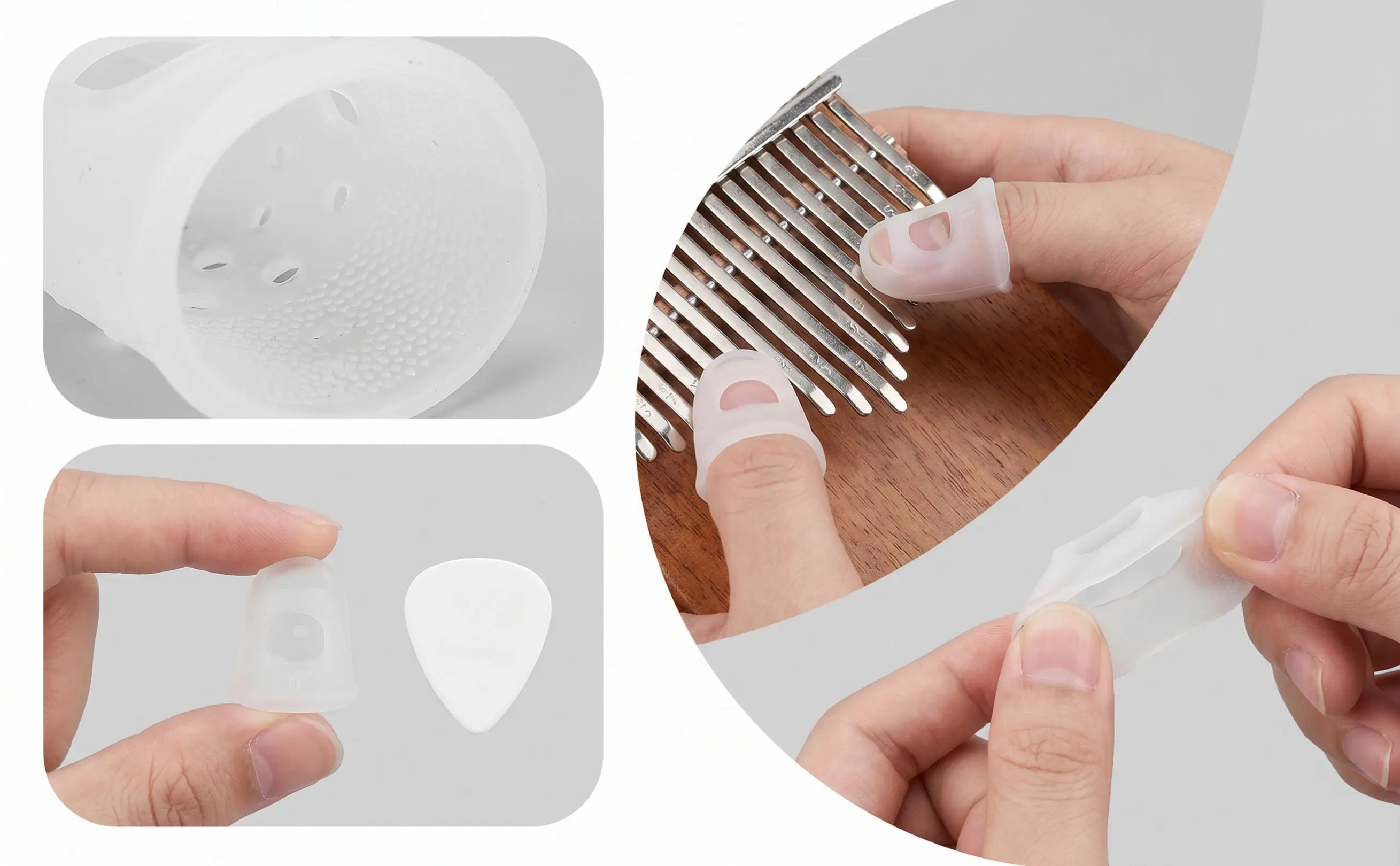 10 Pcs Finger Cover Sleeves Protectors Anti-pain Covers Kalimba Guards Transparent Gaming